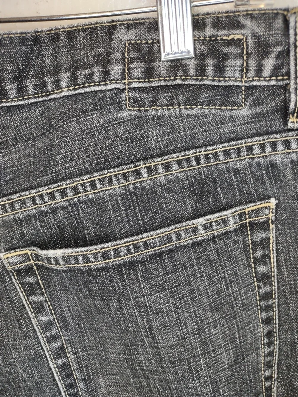 Men's Banana Republic Black Faded Wash Straight Leg Jean Size 35/32